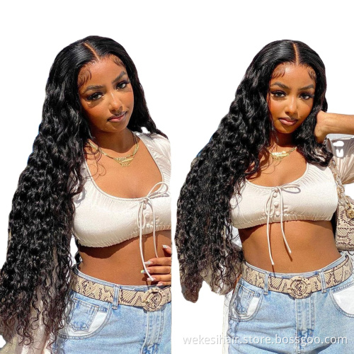 Loose Deep Wave Frontal Wig Full Lace Front Human Hair Wigs For Black Women 30 32 Inch HD Wet And Wavy Water Wave Lace Front Wig